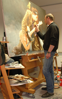 Kruger at work in his studio